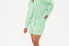 Chiara Classic Shirt - Striped Verde/White