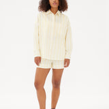 Chiara Boxer Shorts - Striped Butter/White - Apparel