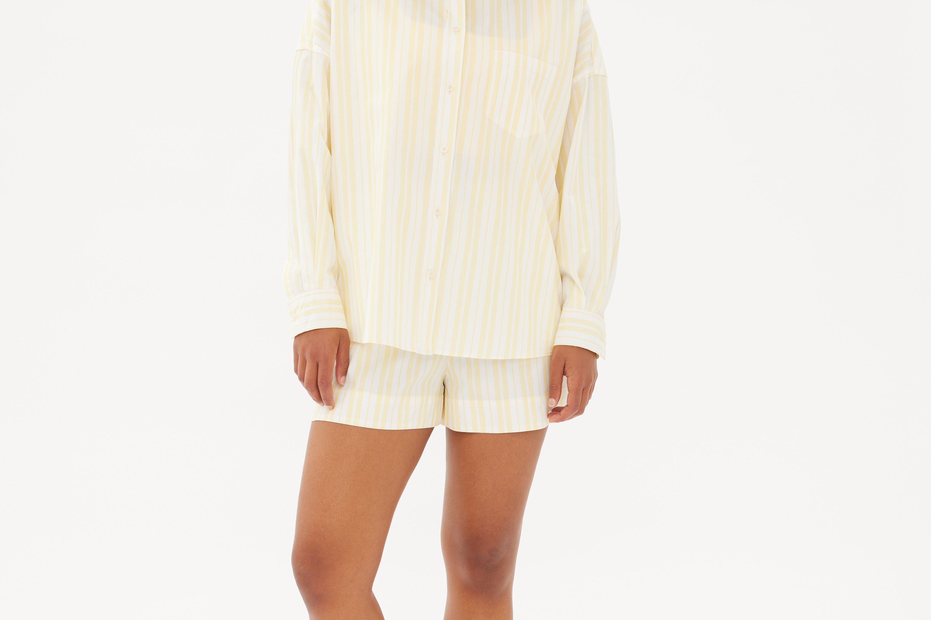 Chiara Classic Shirt - Striped Butter/White