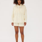 Chiara Classic Shirt - Striped Butter/White