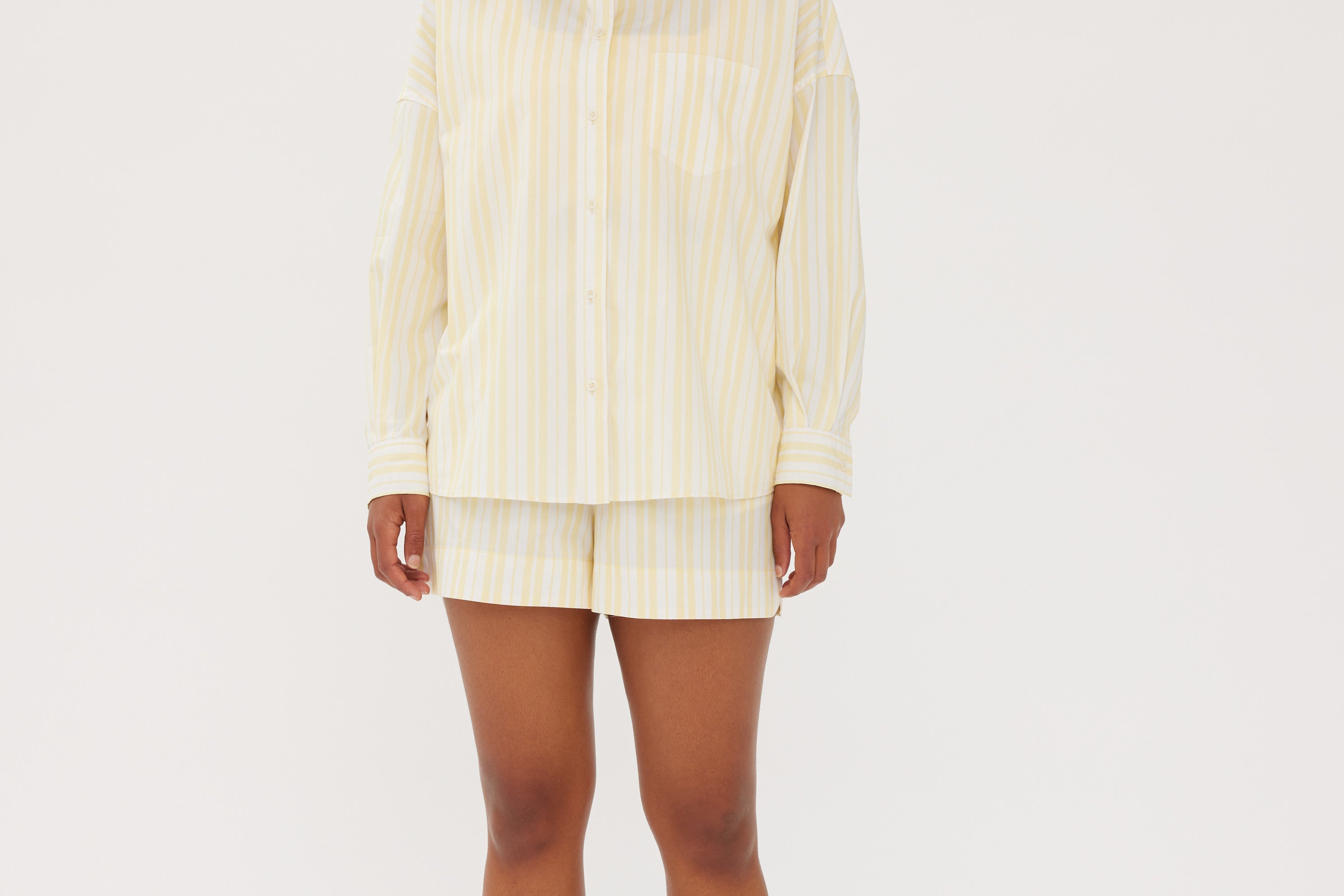 Chiara Classic Shirt - Striped Butter/White