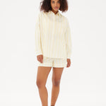 Chiara Boxer Shorts - Striped Butter/White - Apparel