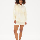 Chiara Boxer Shorts - Striped Butter/White - Apparel