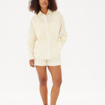 Chiara Boxer Shorts - Striped Butter/White - Apparel