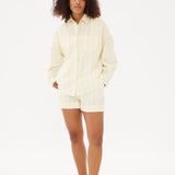 Chiara Boxer Shorts - Striped Butter/White - Apparel