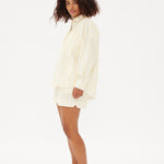 Chiara Classic Shirt - Striped Butter/White