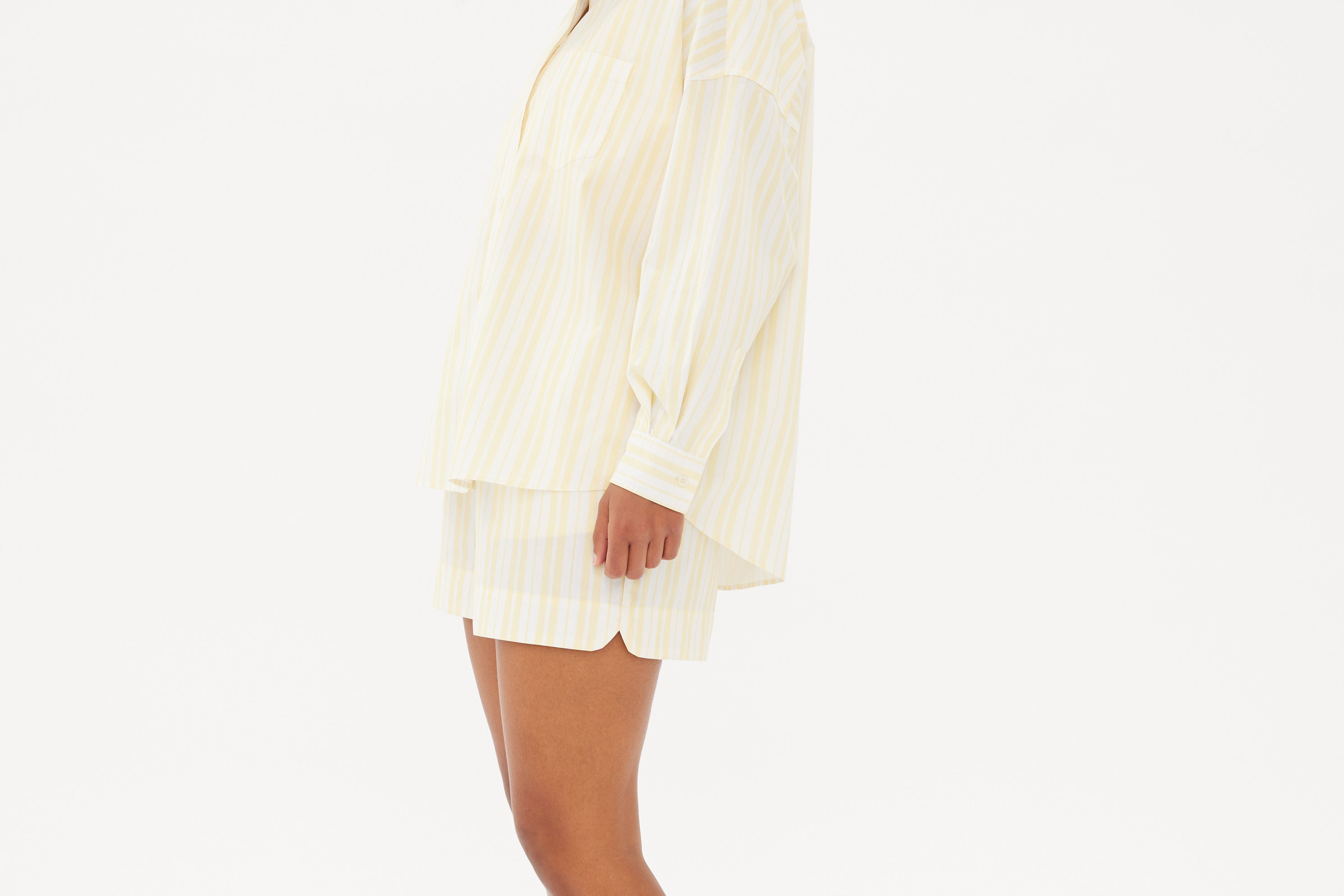 Chiara Classic Shirt - Striped Butter/White