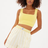 Chiara Boxer Shorts - Striped Butter/White - Apparel
