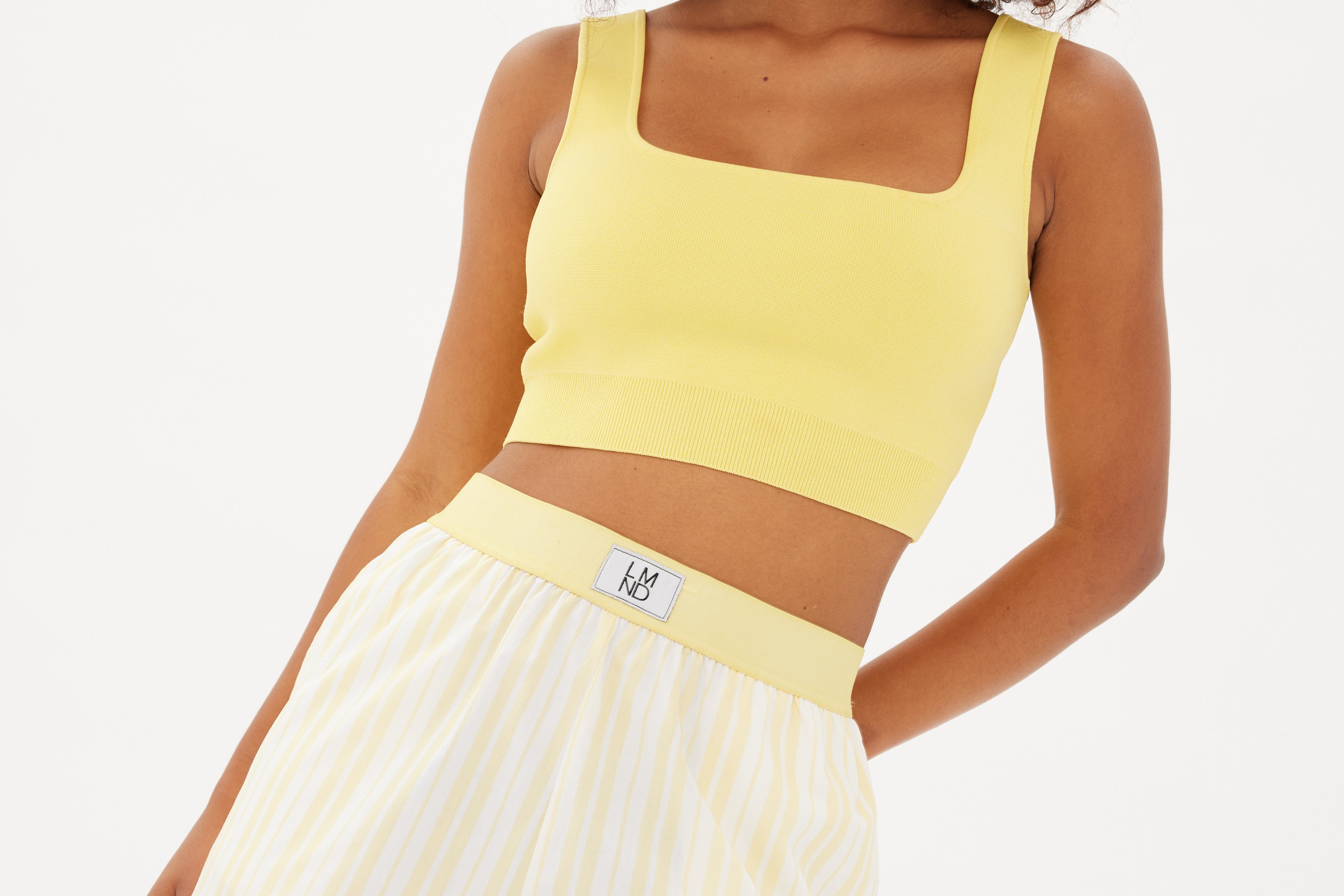 Chiara Boxer Shorts - Striped Butter/White - Apparel