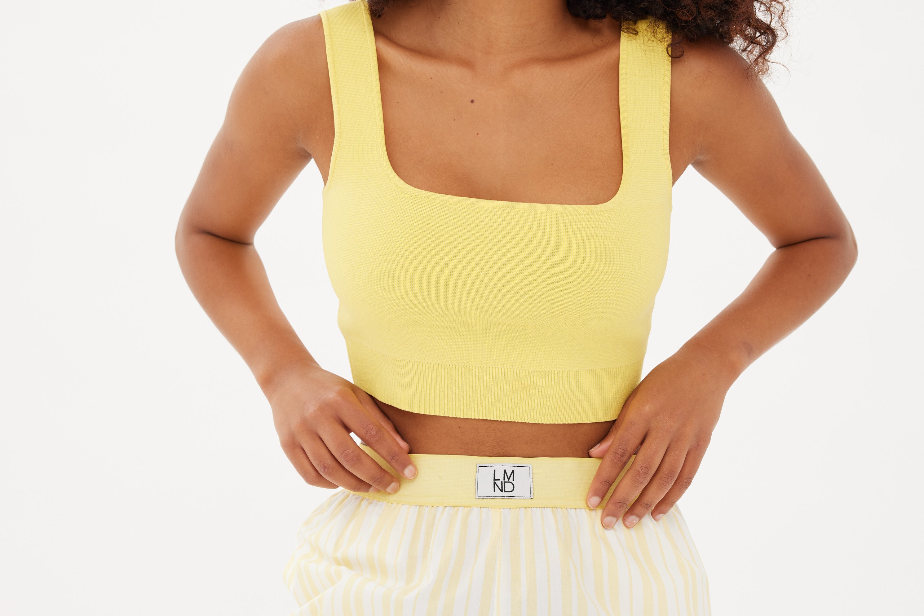 Chiara Boxer Shorts - Striped Butter/White - Apparel