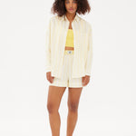 Chiara Classic Shirt - Striped Butter/White