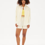 Chiara Classic Shirt - Striped Butter/White