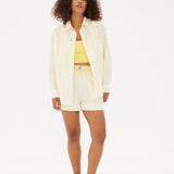 Chiara Classic Shirt - Striped Butter/White