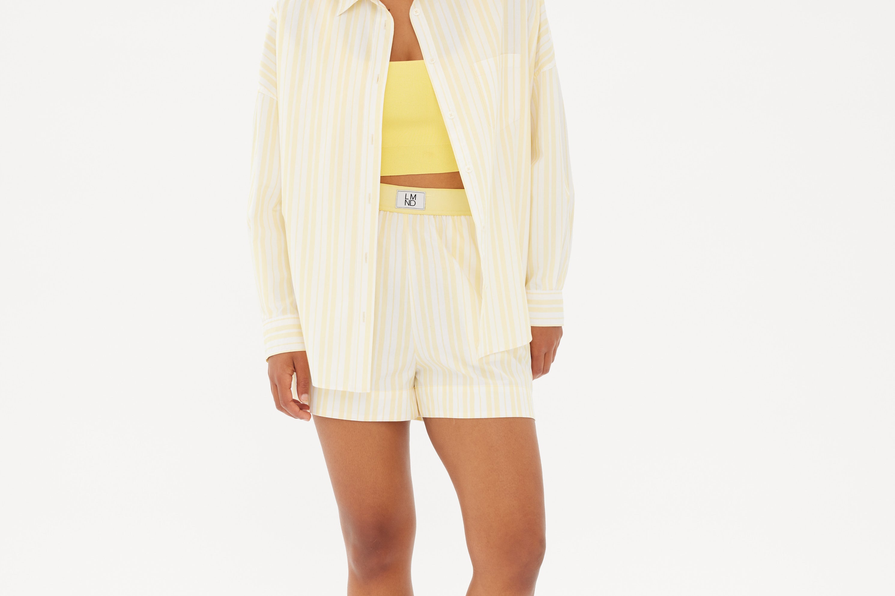 Chiara Classic Shirt - Striped Butter/White