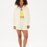 Chiara Classic Shirt - Striped Butter/White