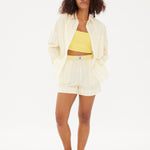 Chiara Boxer Shorts - Striped Butter/White - Apparel