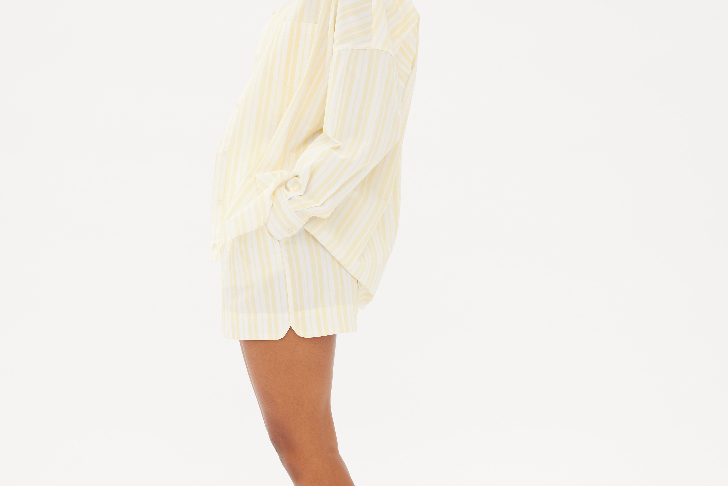 Chiara Classic Shirt - Striped Butter/White