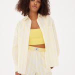 Chiara Boxer Shorts - Striped Butter/White - Apparel