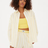 Chiara Boxer Shorts - Striped Butter/White - Apparel