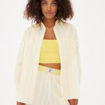 Chiara Classic Shirt - Striped Butter/White