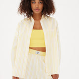 Chiara Classic Shirt - Striped Butter/White