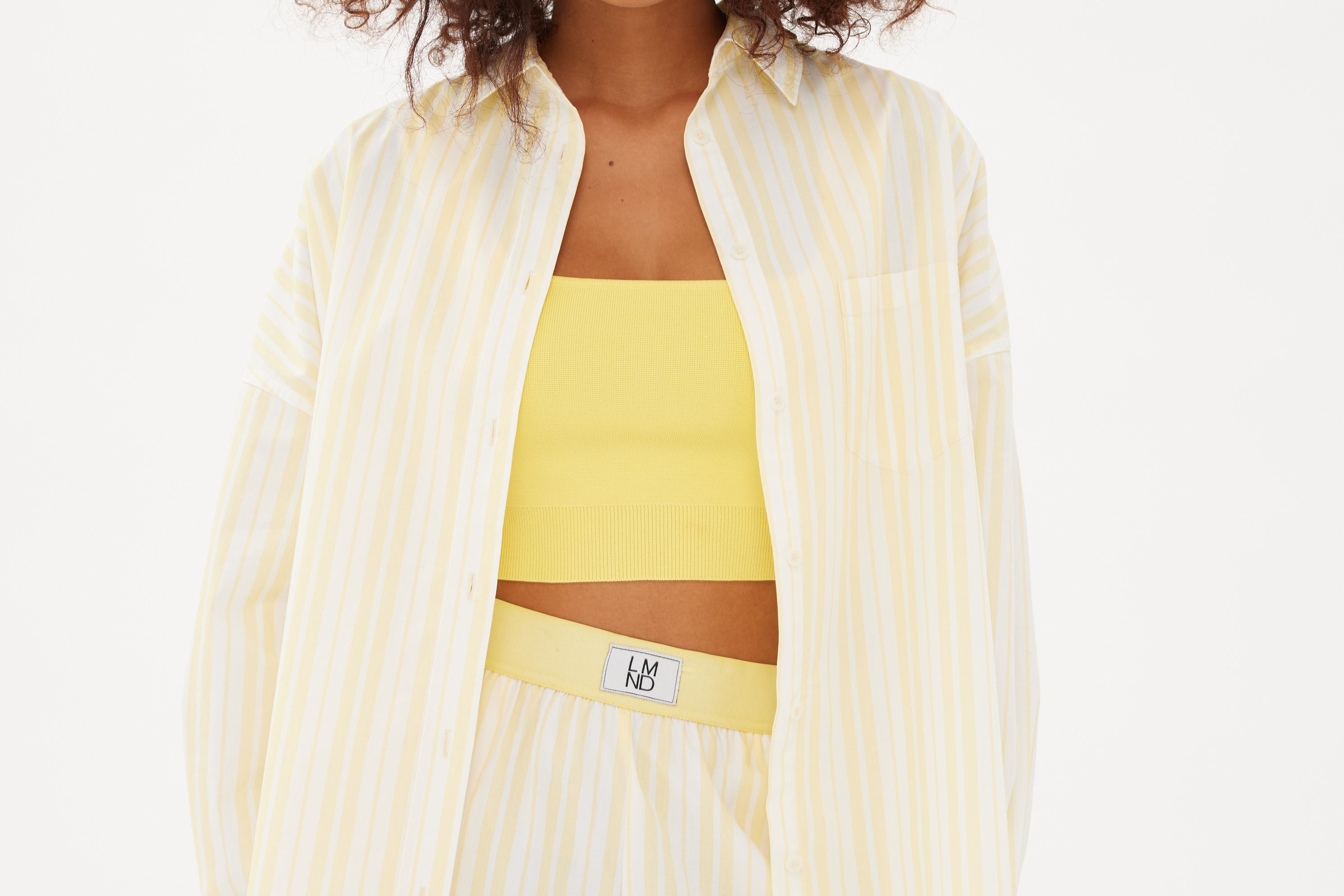 Chiara Classic Shirt - Striped Butter/White