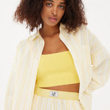Chiara Classic Shirt - Striped Butter/White