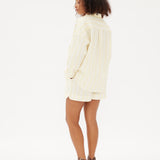 Chiara Classic Shirt - Striped Butter/White