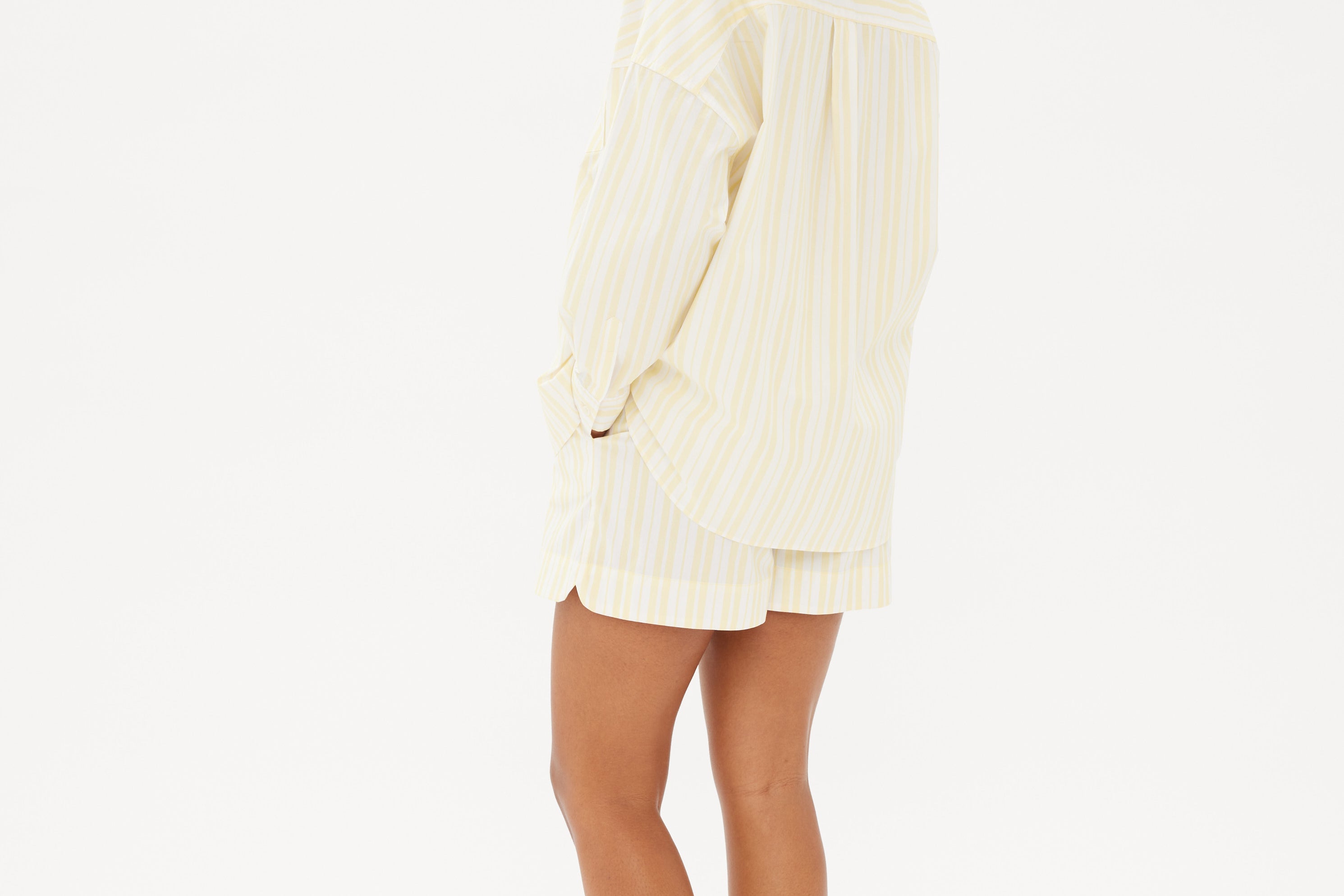 Chiara Classic Shirt - Striped Butter/White