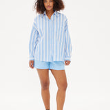 Chiara Classic Shirt - Striped Ink Blue/White