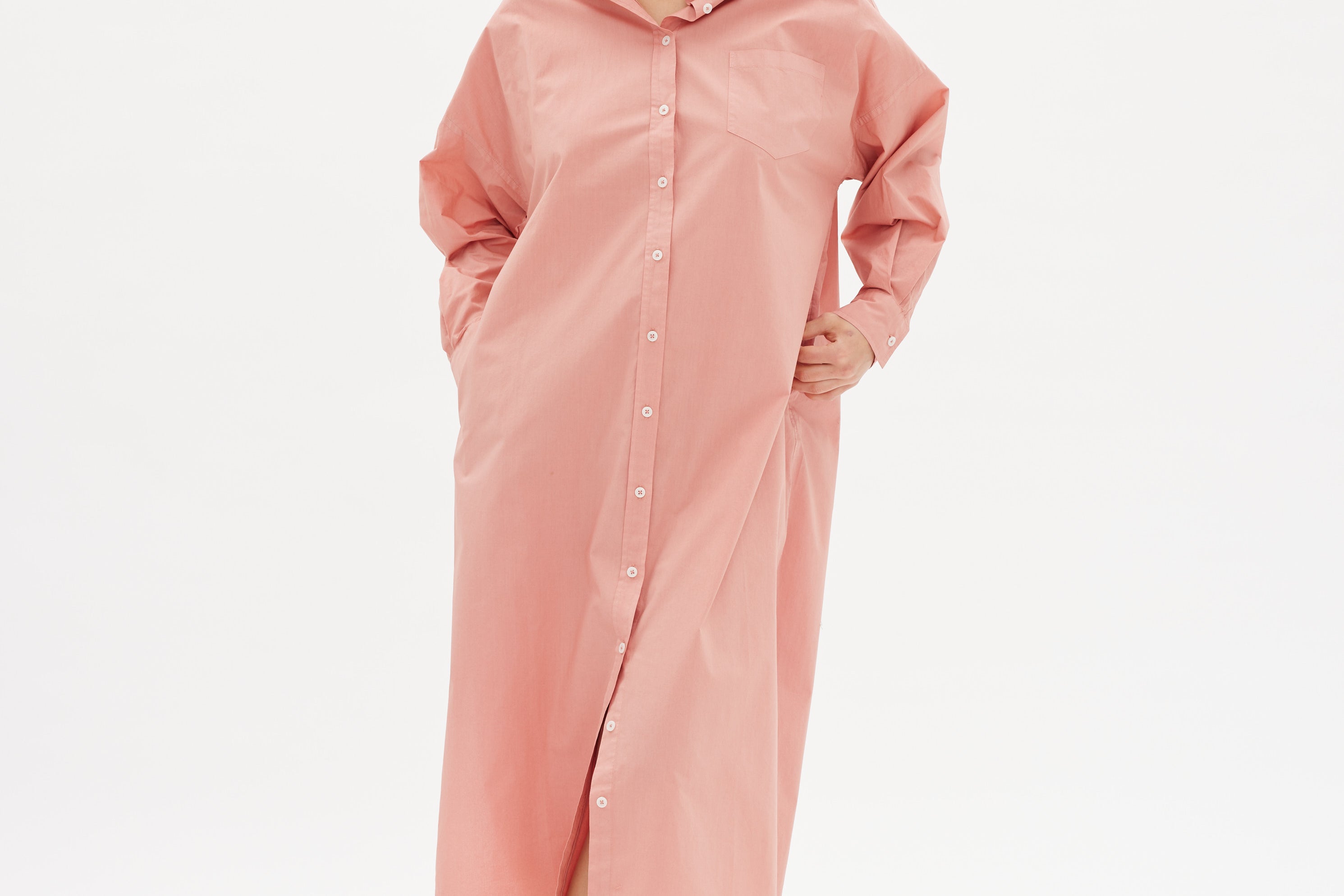 Chiara Shirt Dress Maxi - Himalayan Pink - Apparel