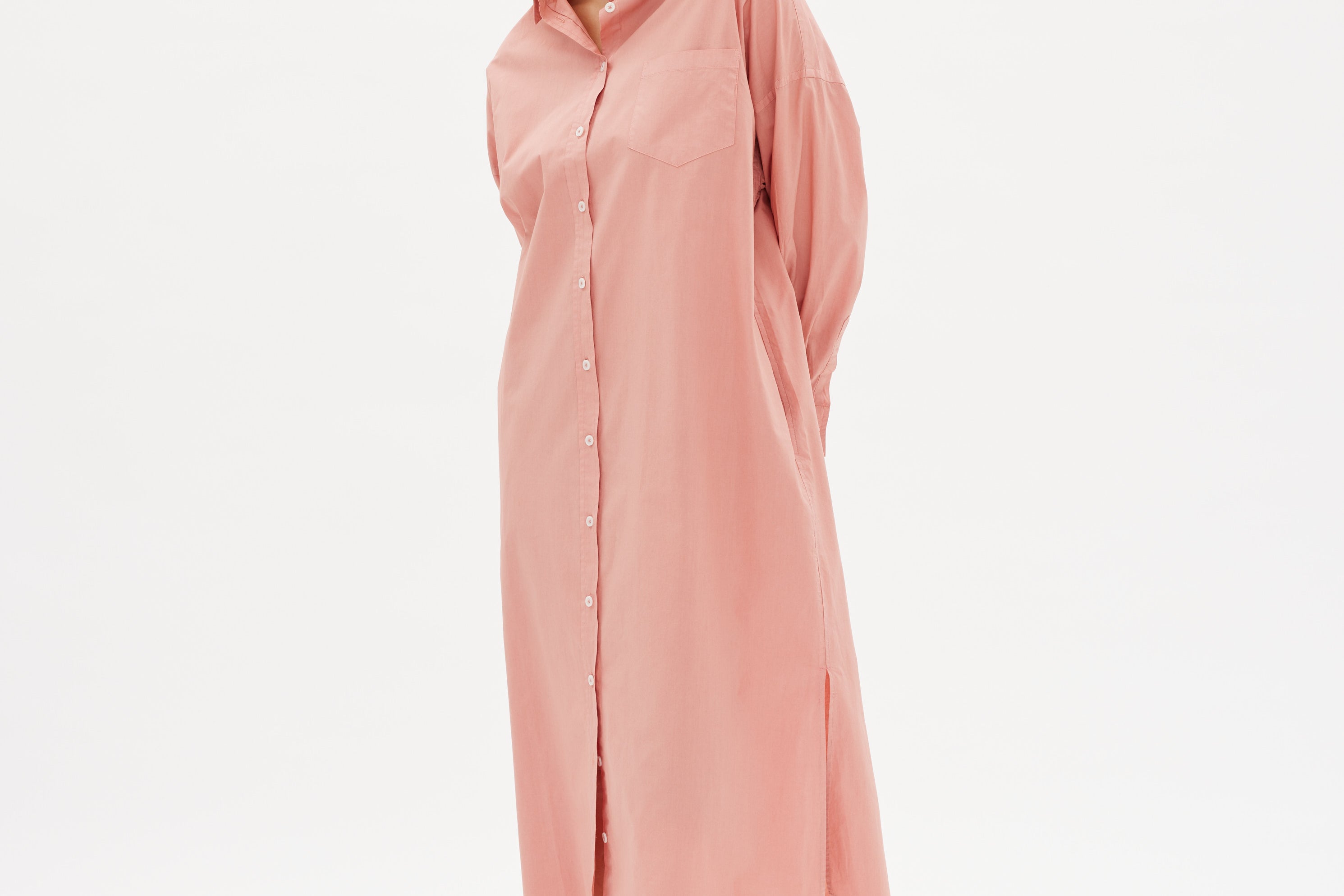 Chiara Shirt Dress Maxi - Himalayan Pink - Apparel