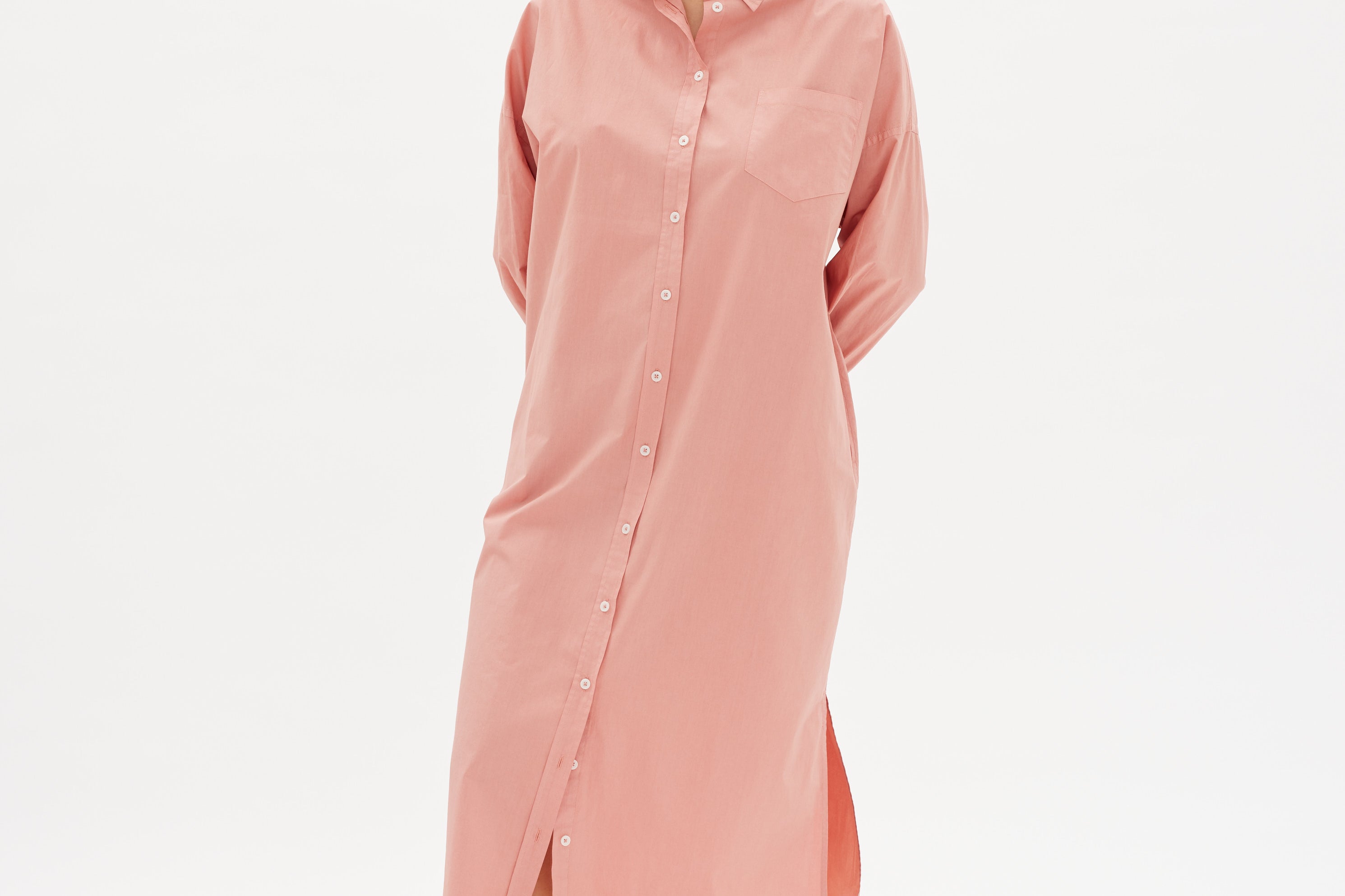 Chiara Shirt Dress Maxi - Himalayan Pink - Apparel