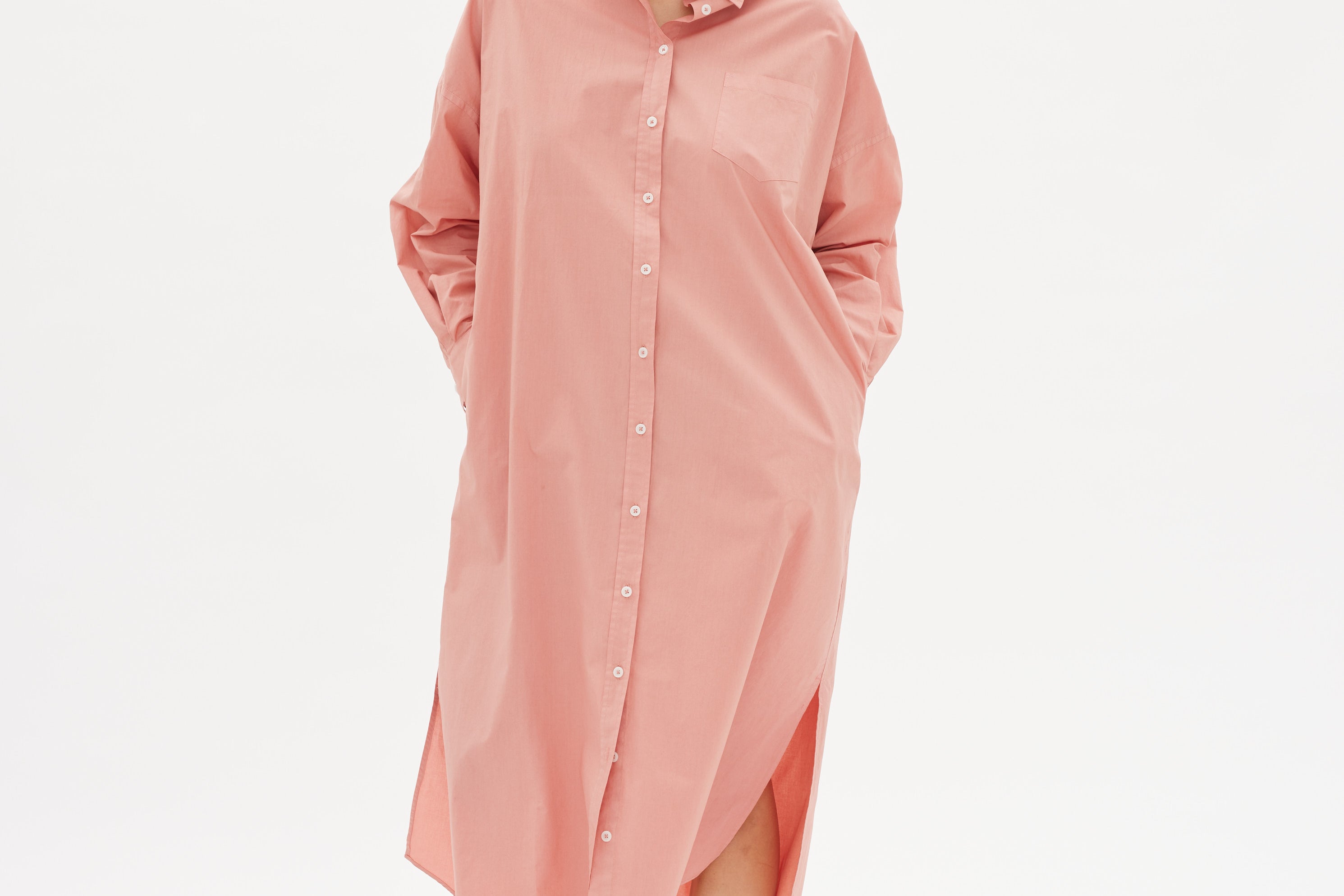 Chiara Shirt Dress Maxi - Himalayan Pink - Apparel