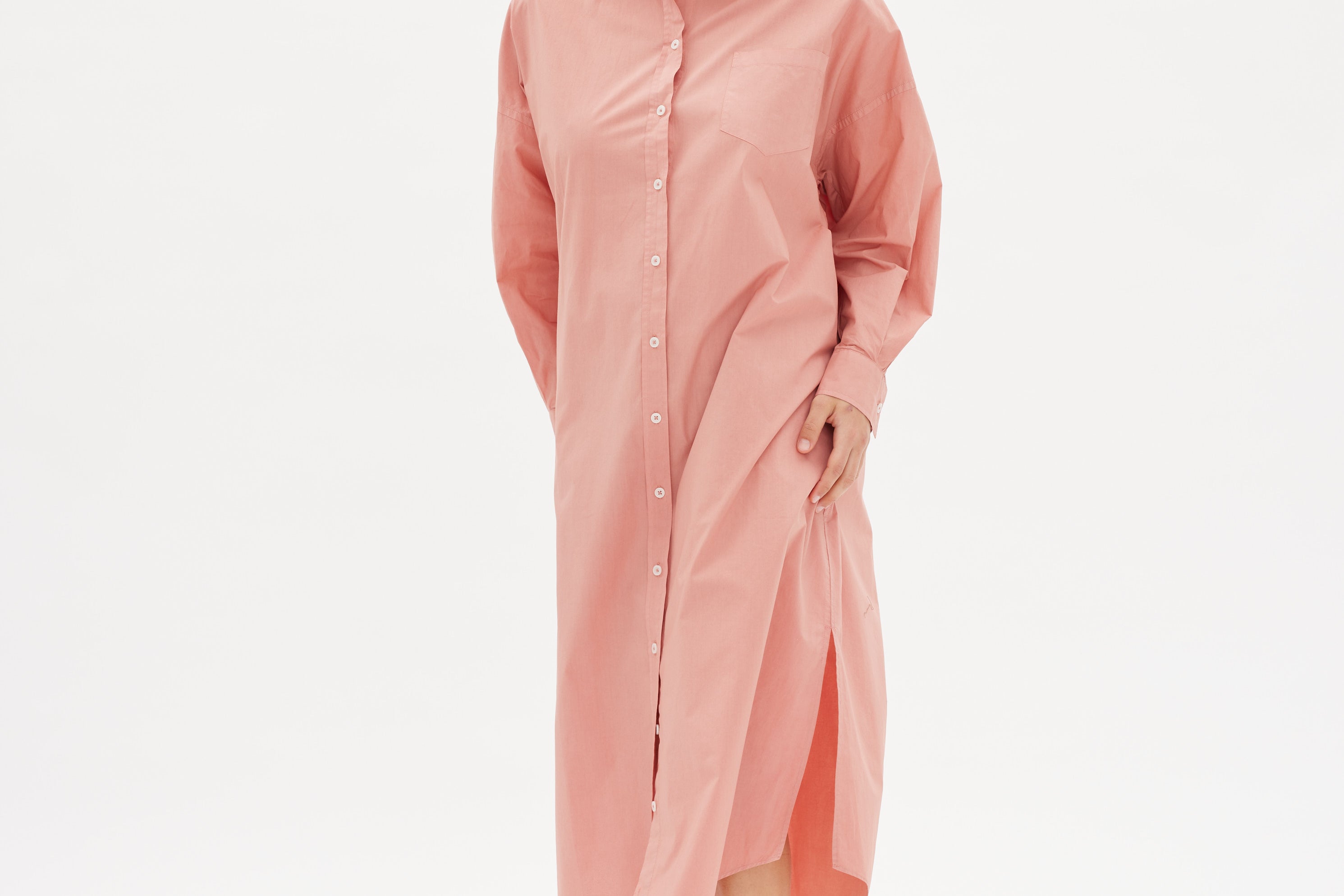 Chiara Shirt Dress Maxi - Himalayan Pink - Apparel