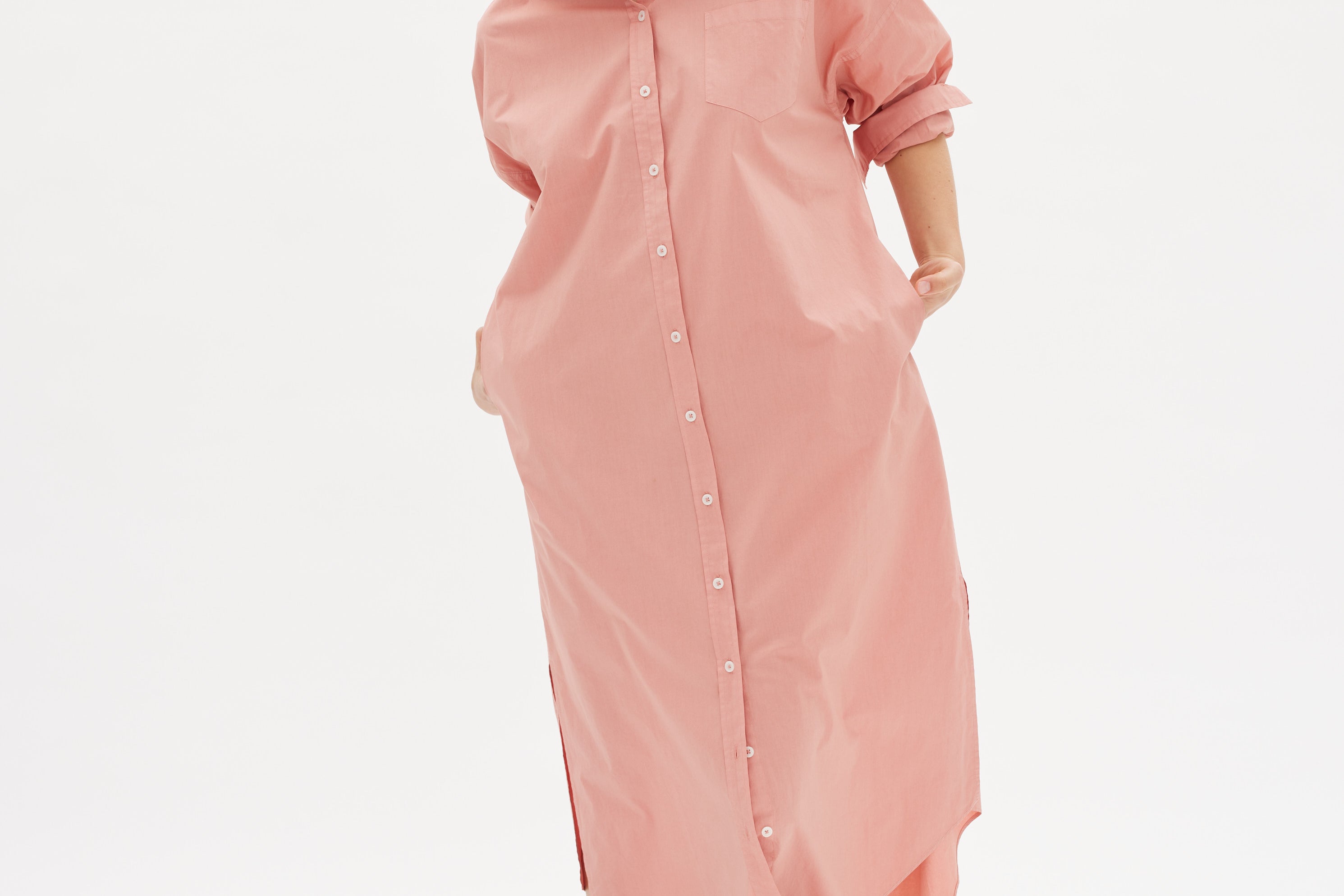 Chiara Shirt Dress Maxi - Himalayan Pink - Apparel