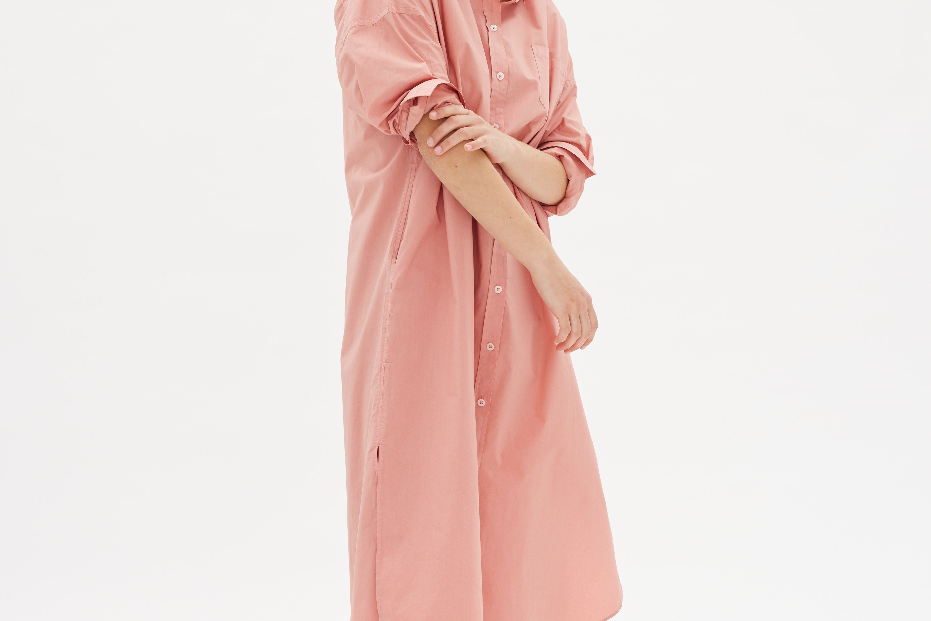 Chiara Shirt Dress Maxi - Himalayan Pink - Apparel