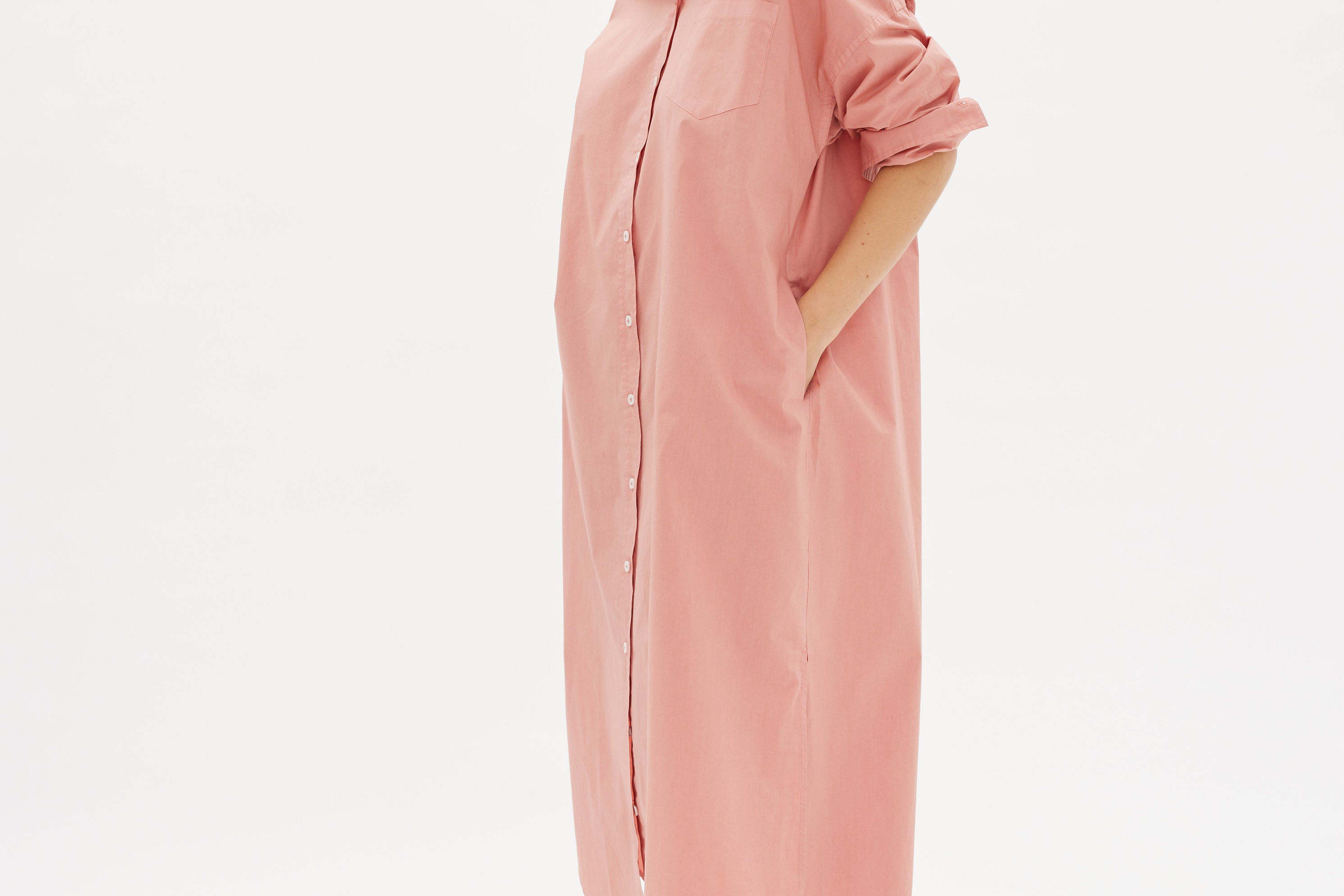Chiara Shirt Dress Maxi - Himalayan Pink - Apparel