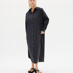 Chiara Shirt Dress Maxi - Black - Apparel