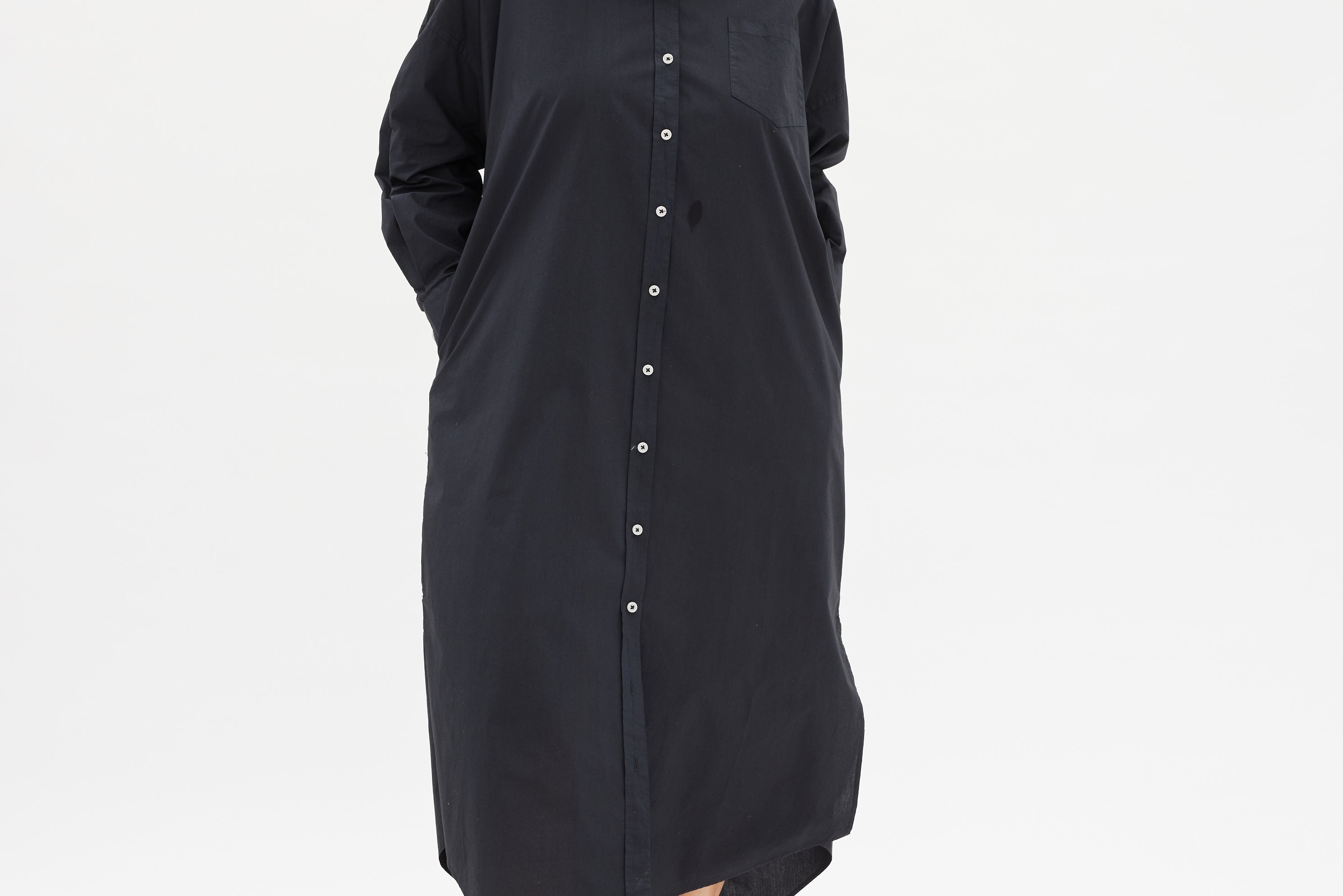 Chiara Shirt Dress Maxi - Black - Apparel