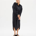 Chiara Shirt Dress Maxi - Black - Apparel