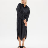 Chiara Shirt Dress Maxi - Black - Apparel