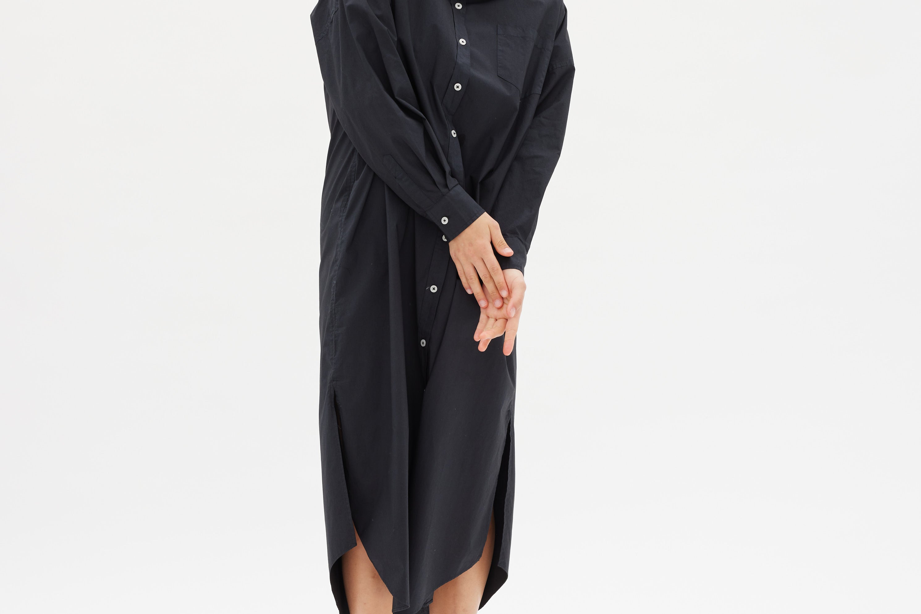 Chiara Shirt Dress Maxi - Black - Apparel