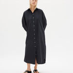 Chiara Shirt Dress Maxi - Black - Apparel
