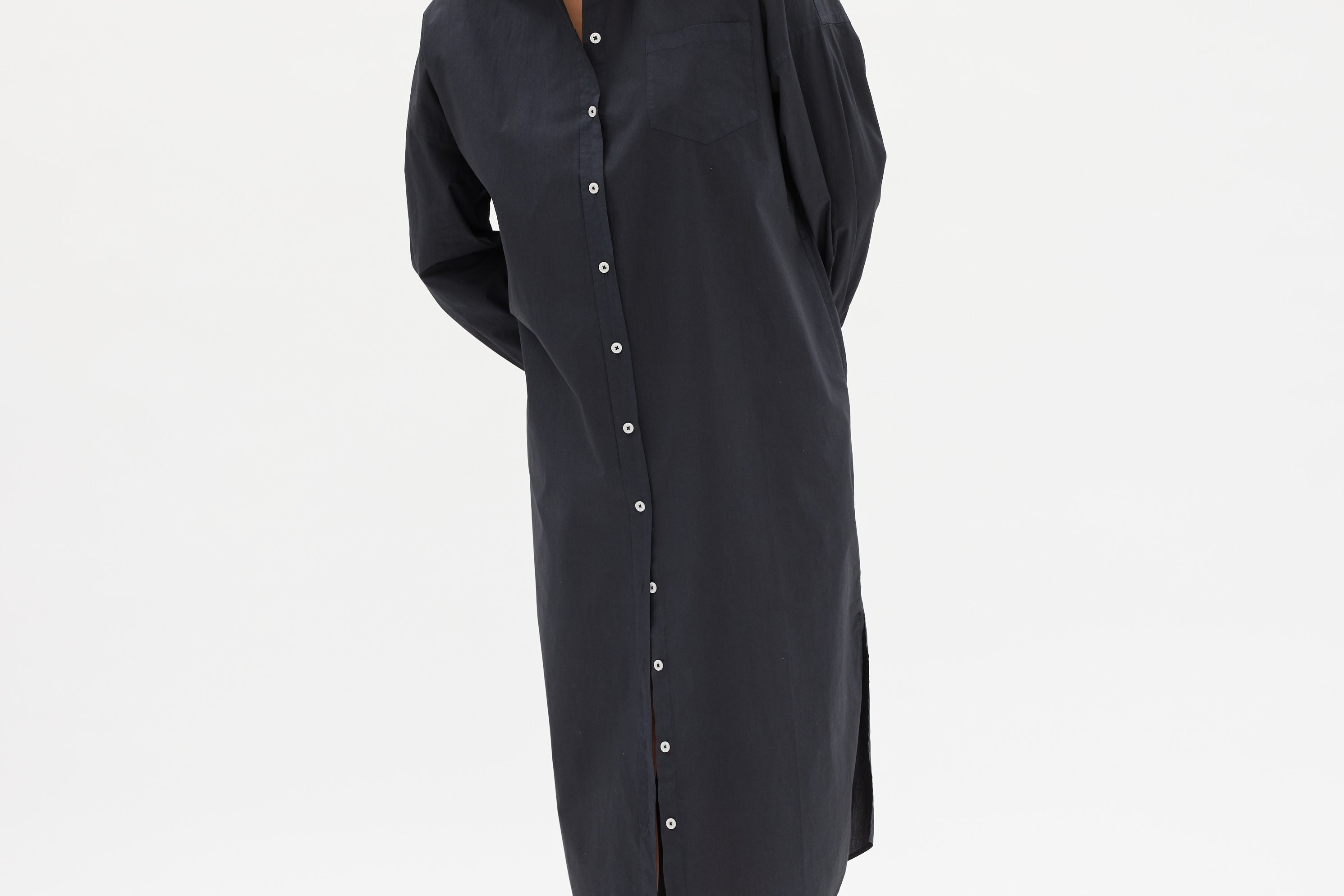 Chiara Shirt Dress Maxi - Black - Apparel