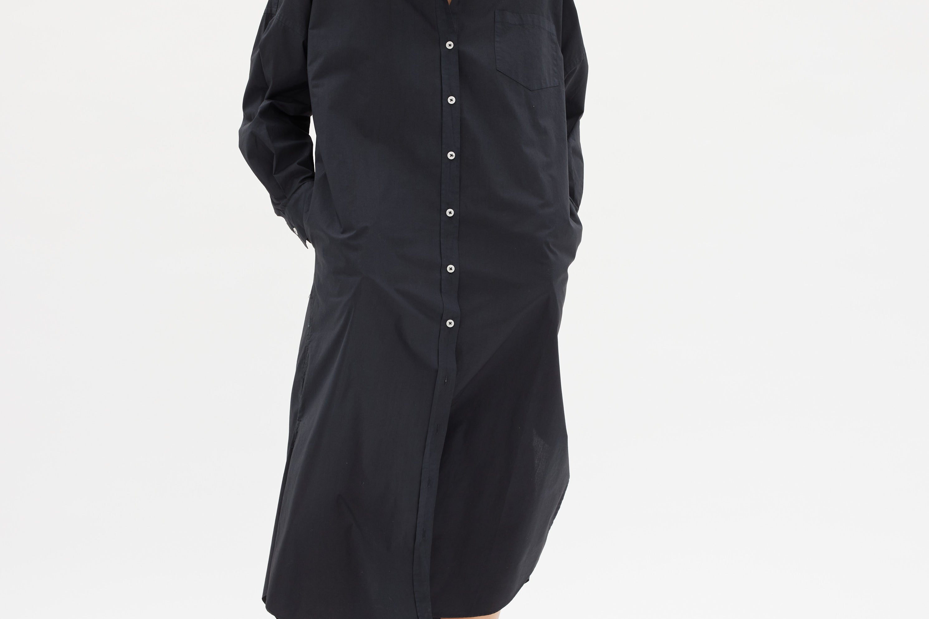 Chiara Shirt Dress Maxi - Black - Apparel