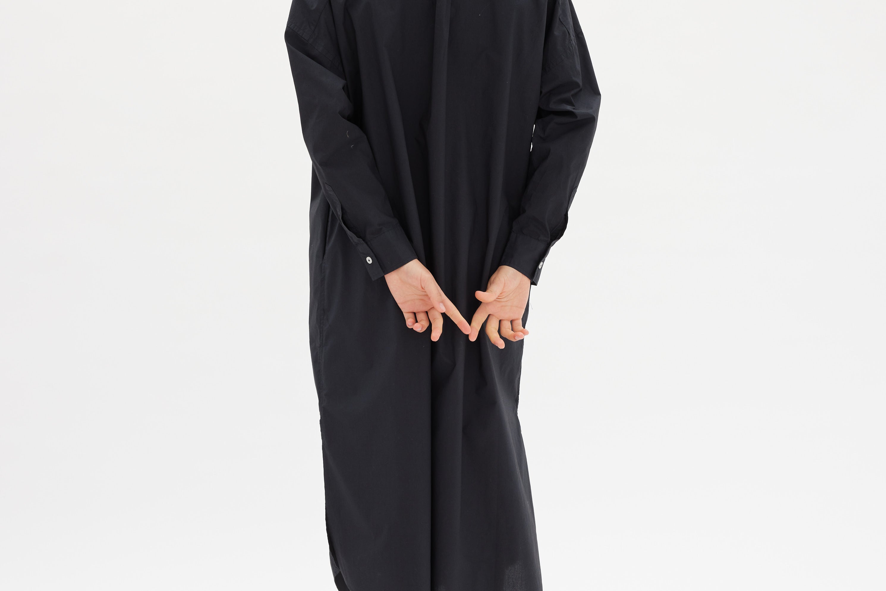Chiara Shirt Dress Maxi - Black - Apparel