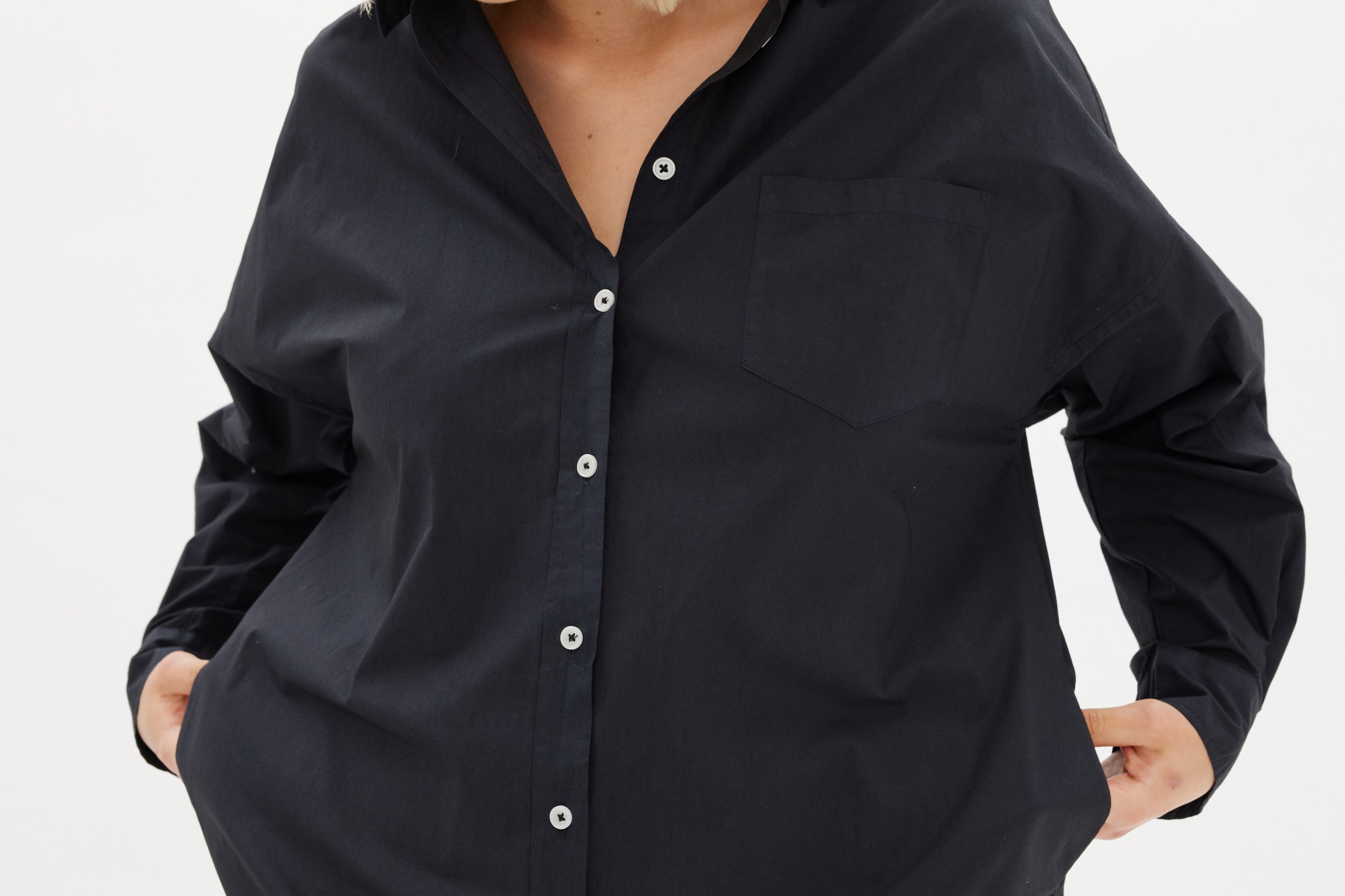 Chiara Shirt Dress Maxi - Black - Apparel