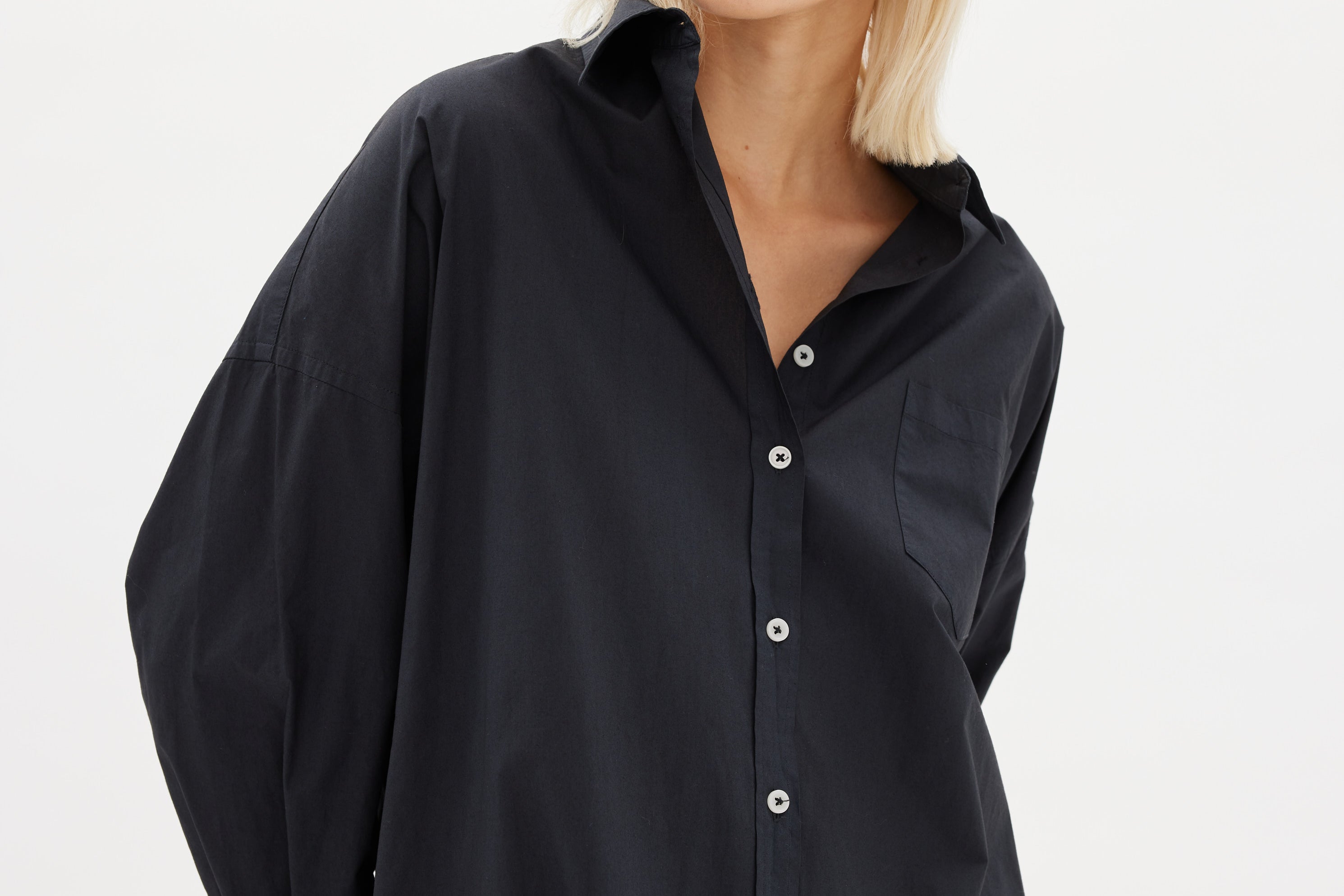 Chiara Shirt Dress Maxi - Black - Apparel