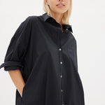 Chiara Shirt Dress Maxi - Black - Apparel